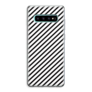 Strepen zwart-wit: Samsung Galaxy S10 Plus Transparant Hoesje