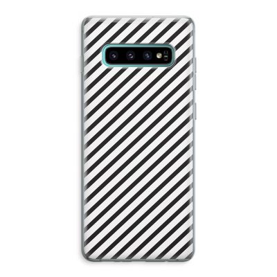 Strepen zwart-wit: Samsung Galaxy S10 Plus Transparant Hoesje