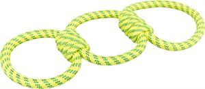 TRIXIE AQUATOY TOUW TREKSPEELTJE RINGEN POLYESTER GEEL / GROEN 42 CM 3ST