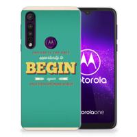 Motorola One Macro | Siliconen hoesje | met naam Quote Begin