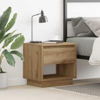 Nachtkast artisanaal eikenkleurig 45 x 34 x 44 cm Bewerkt hout