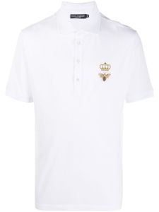 Dolce & Gabbana polo à broderies - Blanc