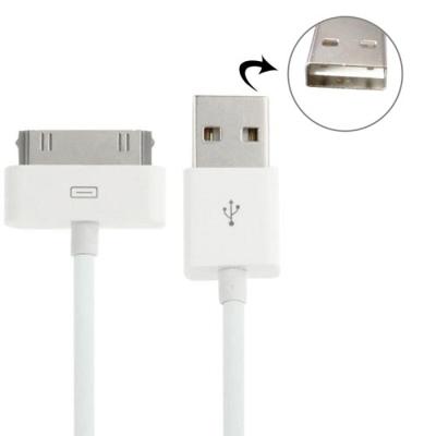 1m USB Double Sided Sync Data / Charging Cable voor iPhone 4 & 4S / iPhone 3 g / 3G / iPad 3 / iPad 2 / iPad / iPod Touch(White)