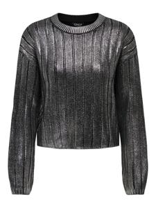 Only Onlkama Ls O-neck Foil Knt 15331238 Trui Black Silver Foil