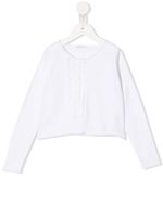Il Gufo cardigan à bords en tulle - Blanc
