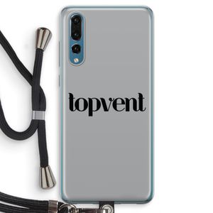 Topvent Grijs Zwart: Huawei P20 Pro Transparant Hoesje met koord