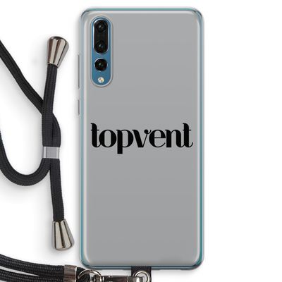 Topvent Grijs Zwart: Huawei P20 Pro Transparant Hoesje met koord