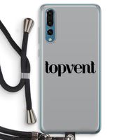 Topvent Grijs Zwart: Huawei P20 Pro Transparant Hoesje met koord