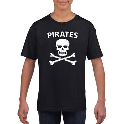 Piraten verkleed t shirt - zwart - jongens en meisjes - Piraten kostuum - kinderen - Verkleedkleding