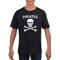 Piraten verkleed t shirt - zwart - jongens en meisjes - Piraten kostuum - kinderen - Verkleedkleding