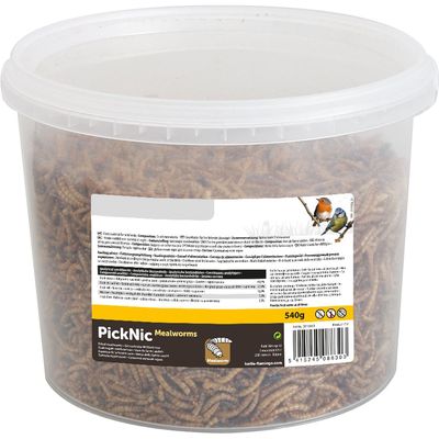 Vogelsnack / Tuinvogelvoer Gedroogde Meelwormen 540 gr 540 gr Flamingo Naturel