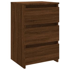 vidaXL Nachtkastje 40x35x62,5 cm bewerkt hout bruin eikenkleur