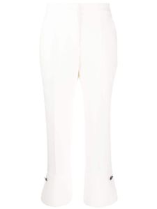 MSGM pantalon évasé à coupe courte - Blanc