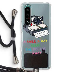 Smile: Sony Xperia 5 III Transparant Hoesje met koord