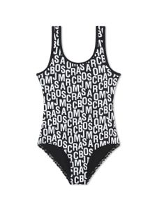 Marc Jacobs Kids logo-print scoop-neck swimsuit - Noir