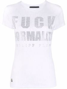 Philipp Plein t-shirt à ornements en cristal - Blanc