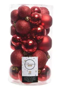 RODE KERSTBALLEN MIX | 4 - 5 - 6 CM