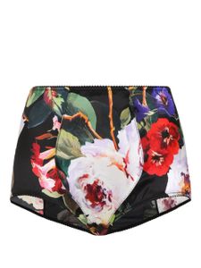 Dolce & Gabbana boxer en soie à fleurs - Noir