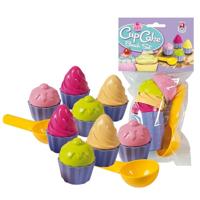 27x speelgoed cupcake zandvormen - 9-delig - strand/zandbak speelgoed - zandspeelset