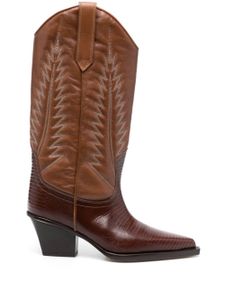 Paris Texas bottes Rosario 70 mm d'inspiration western - Marron