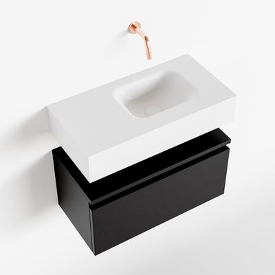 Toiletmeubel Mondiaz Andor | 60 cm | Meubelkleur Urban | Lex vrijhangend wastafel Talc Rechts | Zonder kraangat