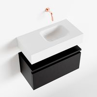 Toiletmeubel Mondiaz Andor | 60 cm | Meubelkleur Urban | Lex vrijhangend wastafel Talc Rechts | Zonder kraangat