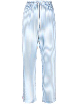 Mira Mikati x Javier Calleja pantalon satiné à rayures - Bleu