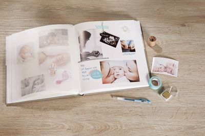 walther+ design UK-151-R Fotoalbum (b x h) 28 cm x 30.5 cm Beige, Roze 50 bladzijden