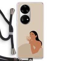 Fresh coffee: Huawei P50 Pro Transparant Hoesje met koord