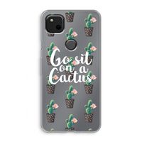 Cactus quote: Google Pixel 4a Transparant Hoesje