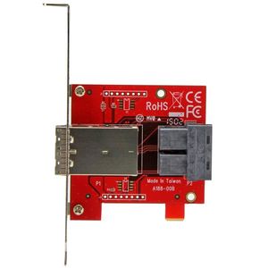 StarTech.com Mini-SAS adapter dual SFF-8643 naar SFF-8644 full/low-profile steunen 12Gbps