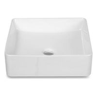 Waskom Blue Label Funen | 37x13x42 cm | Keramiek | Vrijstaand | Vierkant | Glans wit