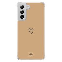 Samsung Galaxy S21 FE shockproof hoesje - Hart bruin