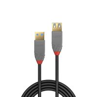 Lindy 36760 0.5m USB A USB A Mannelijk Vrouwelijk Zwart USB-kabel - thumbnail