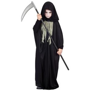 Halloween verkleed cape zwart - kinderen - magere Hein kostuum