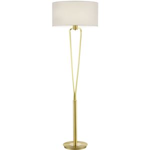 LED Vloerlamp - Trion Hilton - E27 Fitting - Rond - Mat Goud - Aluminium
