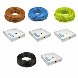 Pakket VD draad Donne VD installatiedraad Bruin Blauw Geel/Groen Zwart rol 100 meter