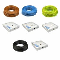 Pakket VD draad Donne VD installatiedraad Bruin Blauw Geel/Groen Zwart rol 100 meter