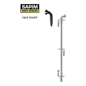 Spaken 14-256 rvs race zwart 14/15 db