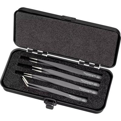 Wiha 32349 Pincetset 4-delig Spits, Plat-breed, Afgerond