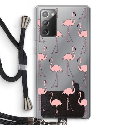 Anything Flamingoes: Samsung Galaxy Note 20 / Note 20 5G Transparant Hoesje met koord