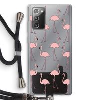 Anything Flamingoes: Samsung Galaxy Note 20 / Note 20 5G Transparant Hoesje met koord