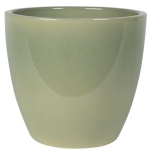 Plantenpot/bloempot in een strakke Scandinavische look mosgroen Dia 33 cm en Hoogte 28 cm