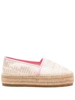 Moschino espadrilles plateforme à logo en jacquard - Tons neutres - thumbnail