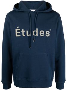 Etudes hoodie en coton biologique à logo imprimé - Bleu