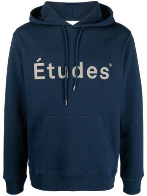 Études Studio hoodie en coton biologique à logo imprimé - Bleu