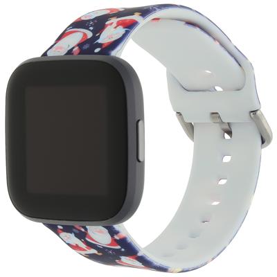 Fitbit Versa Print Sport Band - Kerst Kerstman Donkerblauw