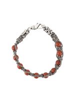 Emanuele Bicocchi bracelet en chaine tressée orné de perles - Rouge - thumbnail