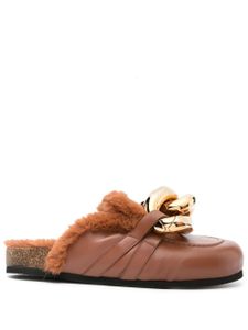 JW Anderson mocassins Chain à bordure en peau lainée - Marron