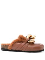 JW Anderson mocassins Chain à bordure en peau lainée - Marron